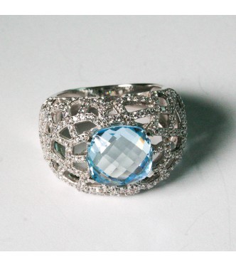 Anello Bibigi 925 Fiordaliso Topazio azzurro
