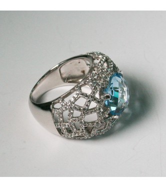 Anello Bibigi 925 Fiordaliso Topazio azzurro
