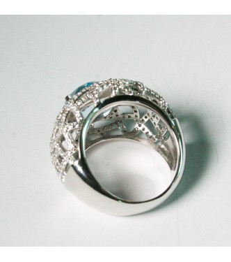 Anello Bibigi 925 Fiordaliso Topazio azzurro
