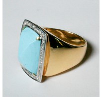 Anello Pasta di Turchese e Brillanti Silvia Kelly