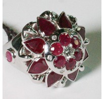 Anello Zancan oro bianco Rubini e Brillanti